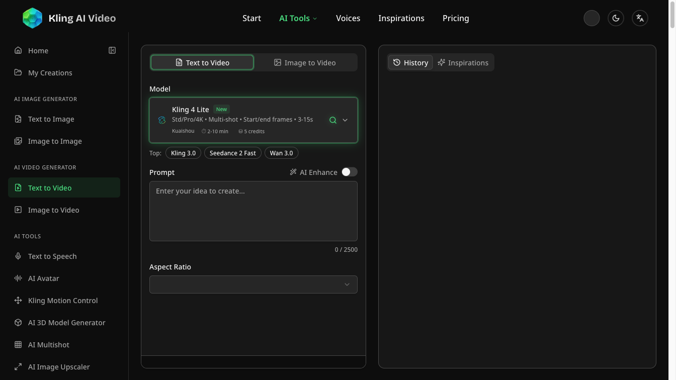 Kling AI Video website
